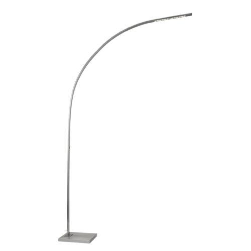 Futuristic Brushed Steel Metal LED Arc Floor Lamp - AFS