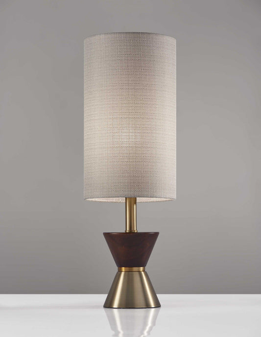 Brass Wood Metal Diabolo Table Lamp - AFS