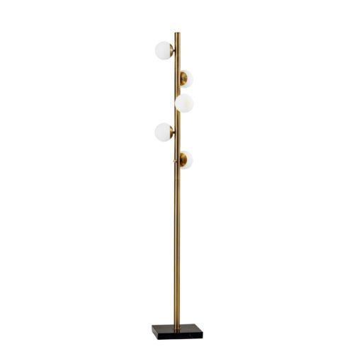 Swirled Sphere Brass Metal LED Floor Lamp - AFS