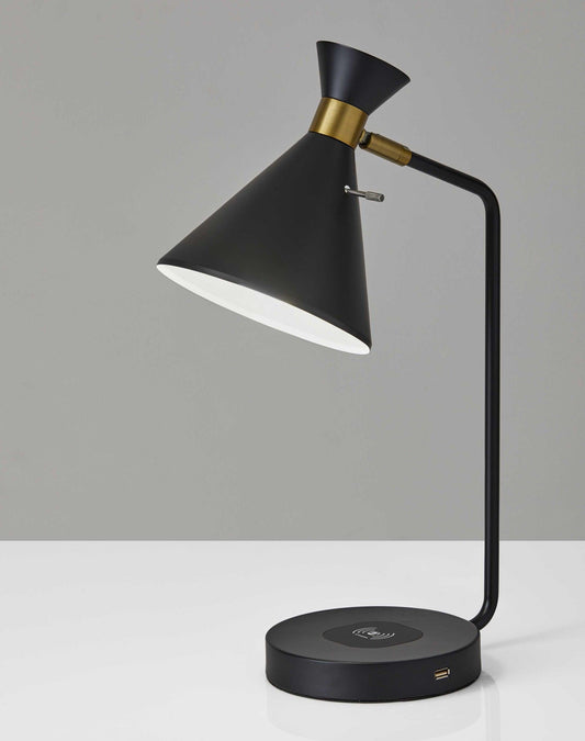 Asymmetrical Diabolo Black Metal Desk Lamp - AFS