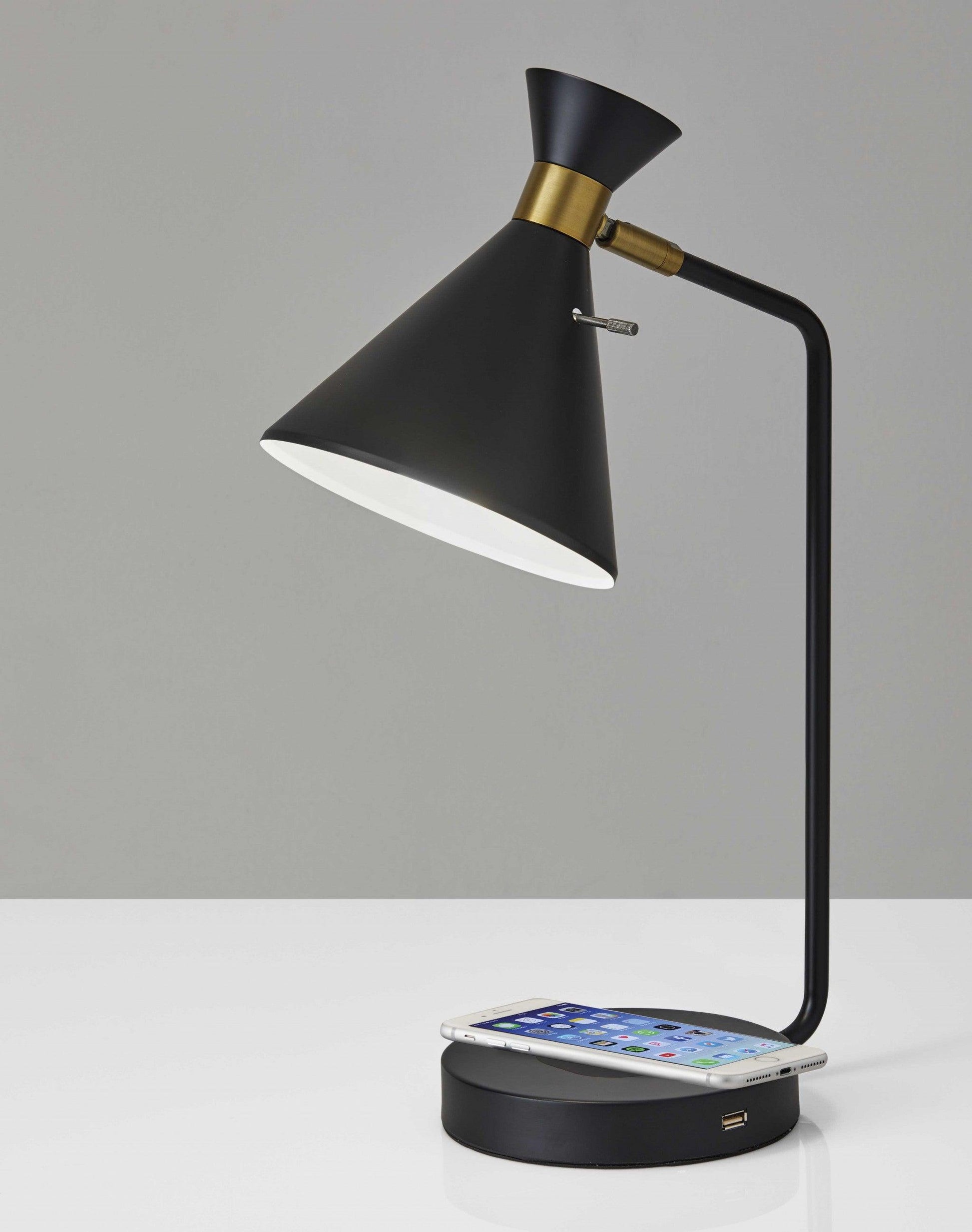 Asymmetrical Diabolo Black Metal Desk Lamp - AFS