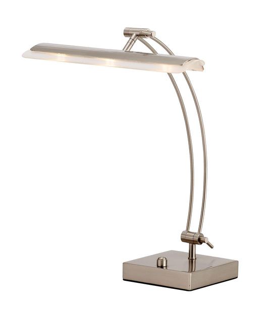 Wide Angle Adjustable Brushed Steel Metal LED Desk Lamp - AFS