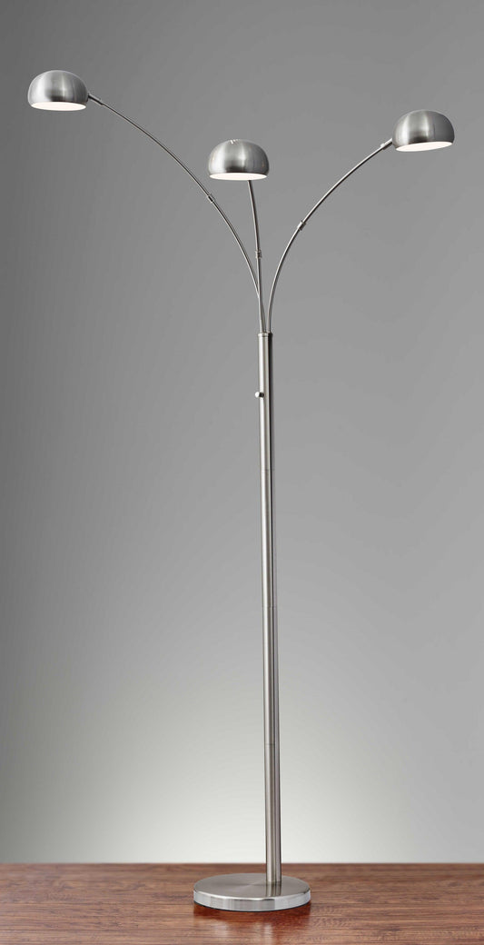 Three Light Steel Orb Floor Lamp - AFS