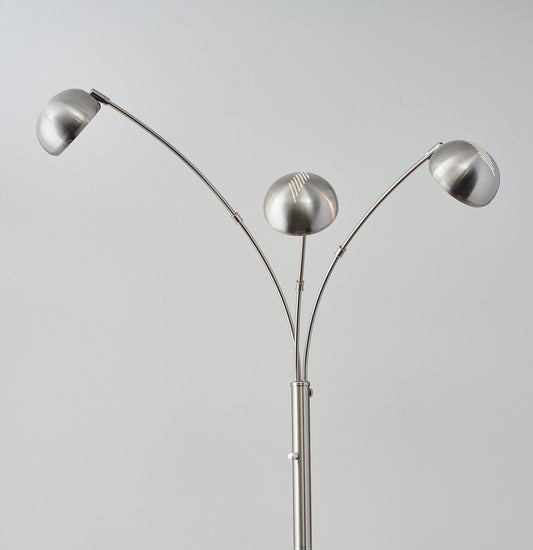 Three Light Steel Orb Floor Lamp - AFS