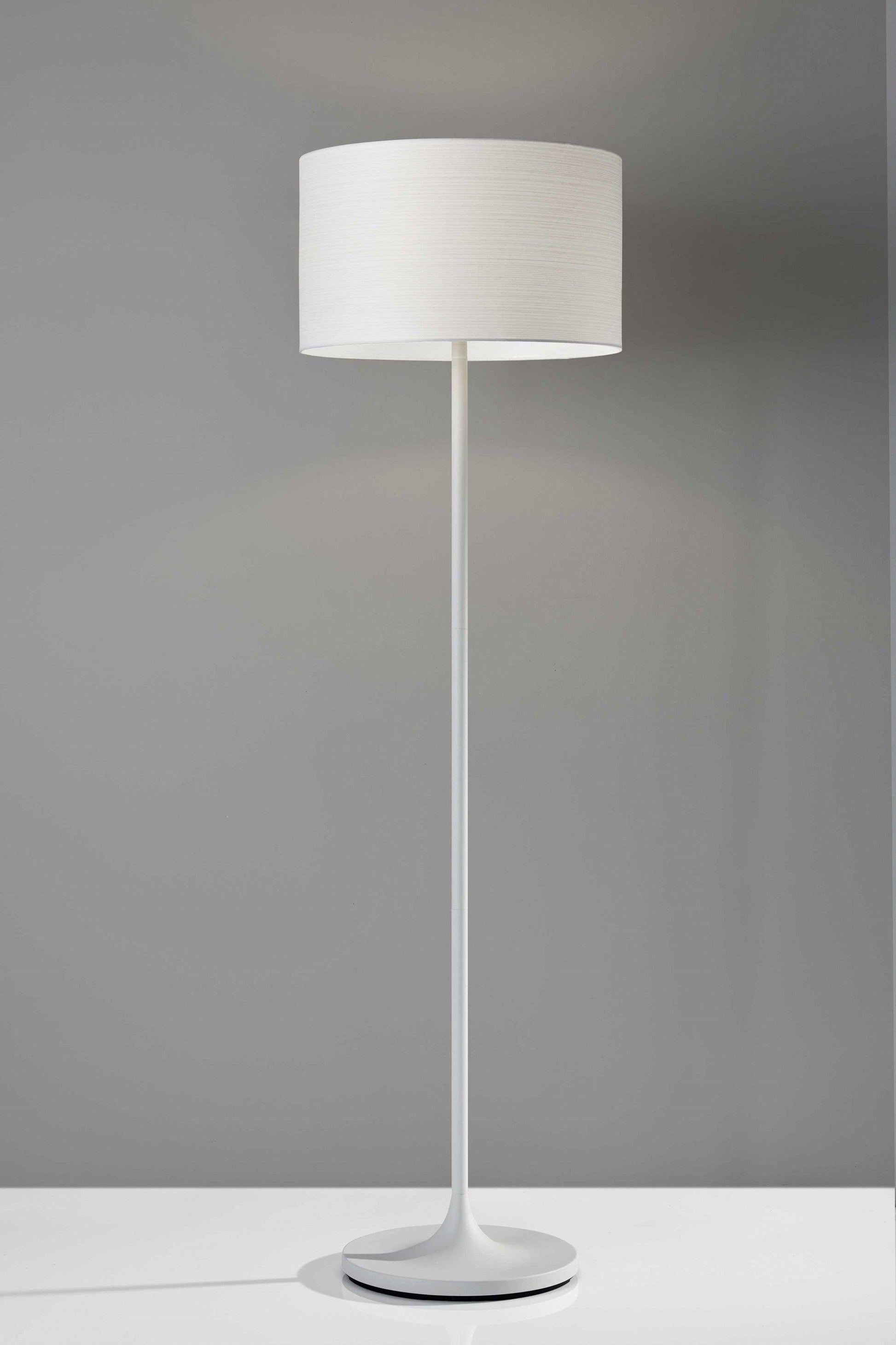 White on White Metal Floor Lamp - AFS