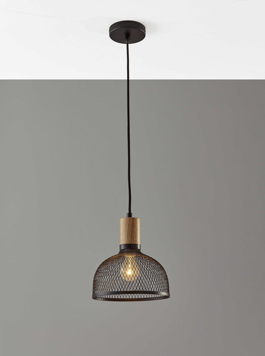 Caged Black Metal Small Ceiling Pendant - AFS