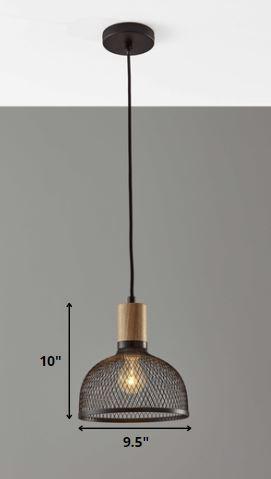 Caged Black Metal Small Ceiling Pendant - AFS