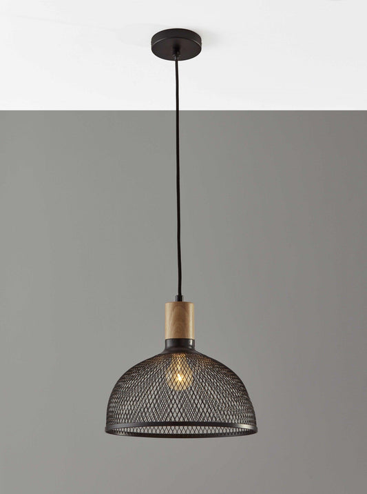 Caged Black Metal Large Ceiling Pendant - AFS