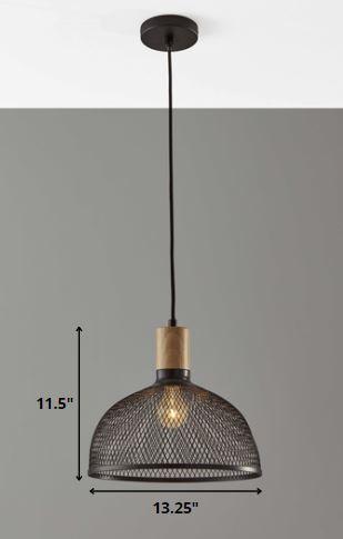 Caged Black Metal Large Ceiling Pendant - AFS