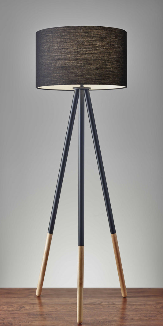 Tripod Floor Lamp Urban Mixed Metal and Wood - AFS