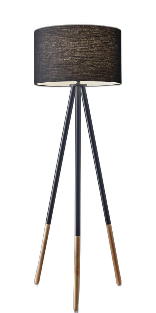 Tripod Floor Lamp Urban Mixed Metal and Wood - AFS