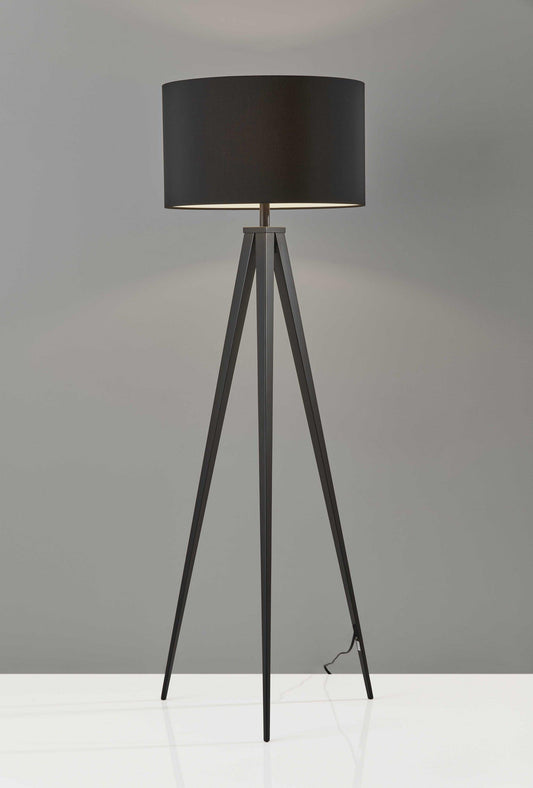 Treble Floor Lamp Three Black Metal Legs - AFS