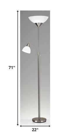 Torchiere Plus Chairside Floor Lamp in Black Metal - AFS