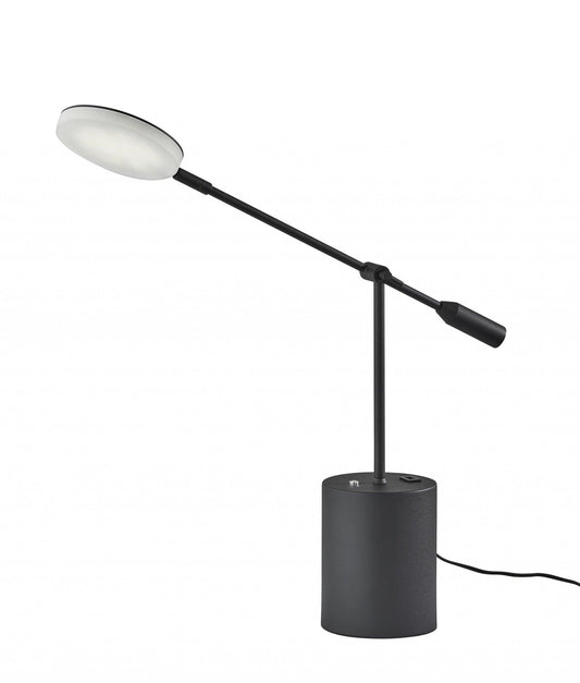 Black Metal Saucer LED Adjustable Desk Lamp - AFS