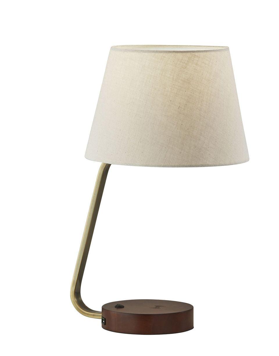 Palm Desert Antique Brass Metal Charging Table Lamp - AFS