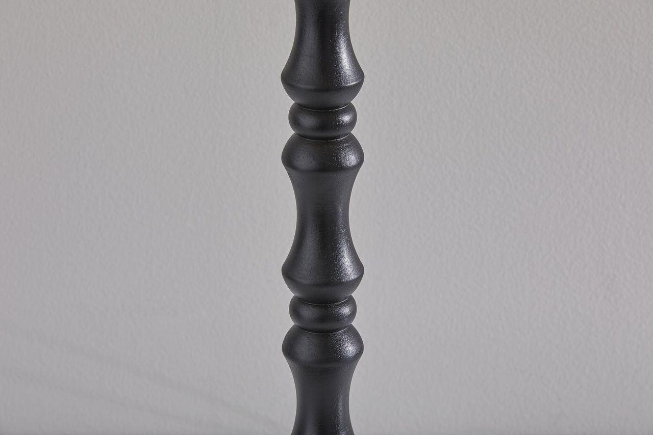 Black Natural Boho Turned Base Table Lamp - AFS