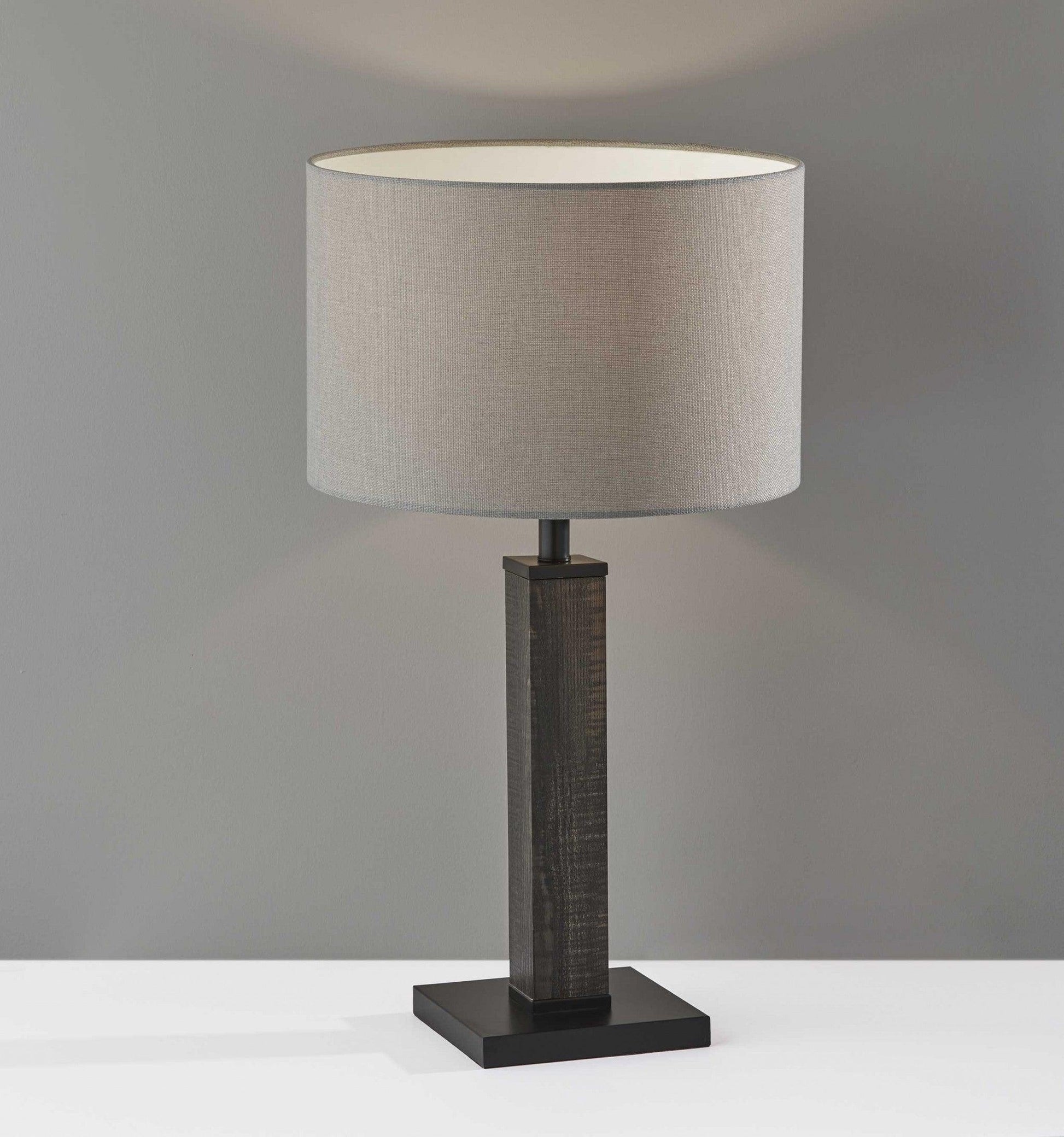 Black Wood Monument Table Lamp - AFS