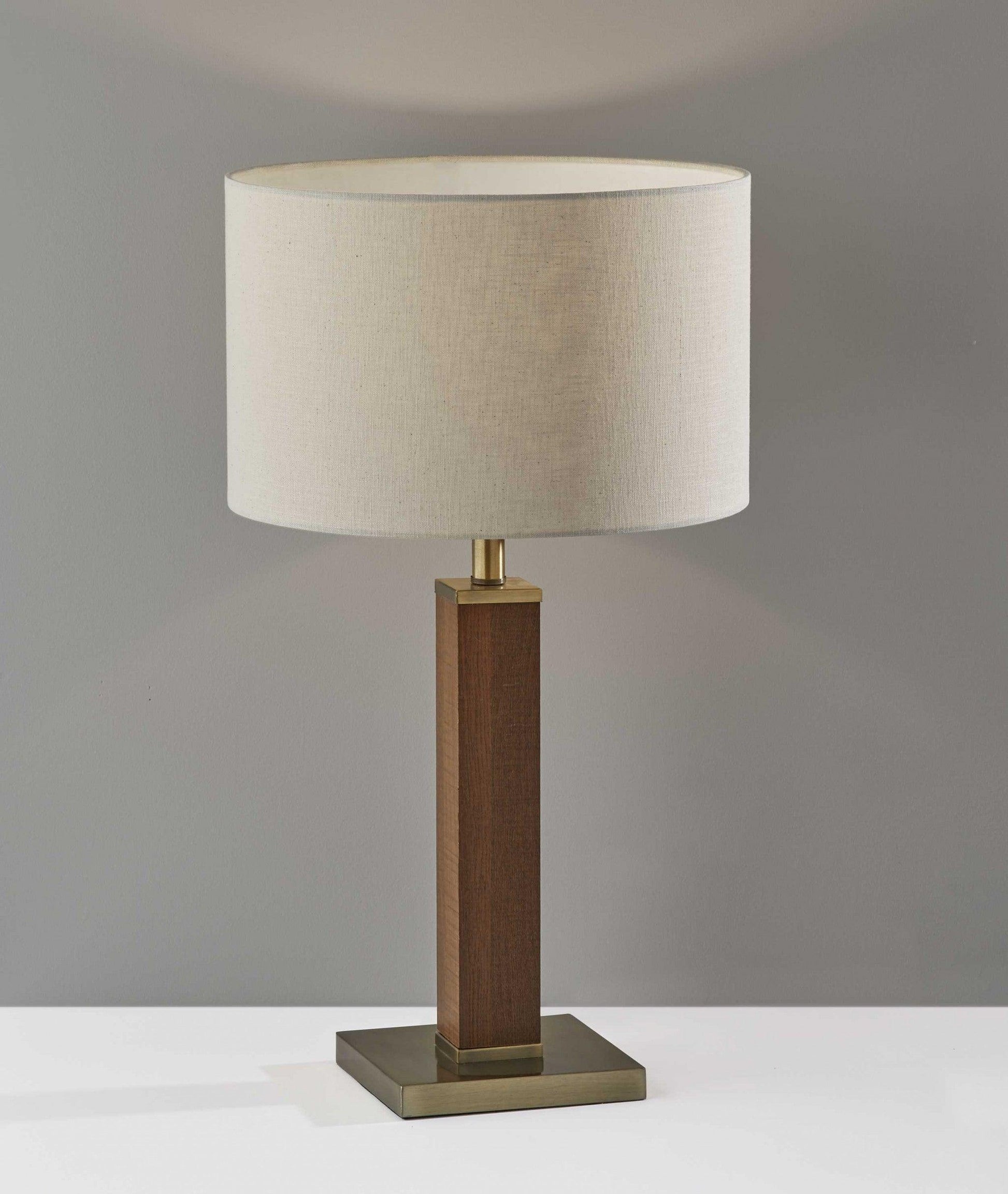 Black Wood Monument Table Lamp - AFS