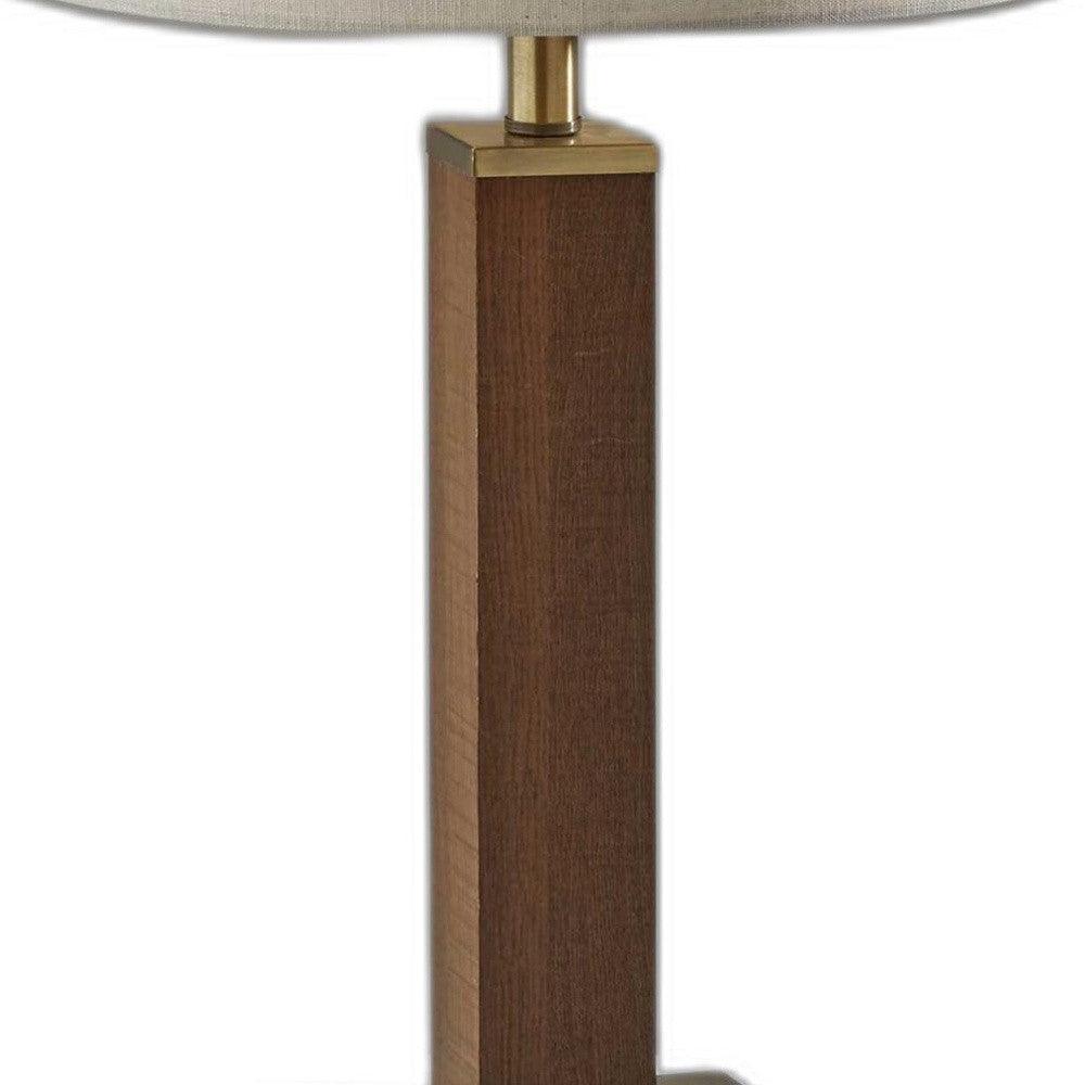 Black Wood Monument Table Lamp - AFS