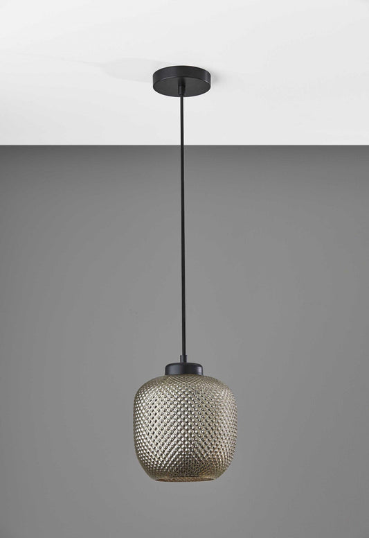 Dotty Glass Brushed Steel Metal Pendant - AFS