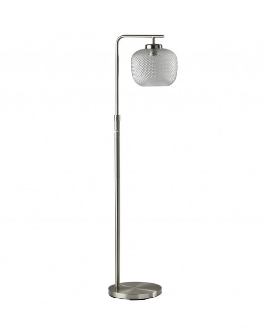 Retro Floor Lamp Bronze Metal with Mercury Dotty Glass Shade - AFS