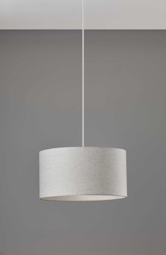 Burlap Fabric Light Brown Electric Drum Pendant Lamp - AFS