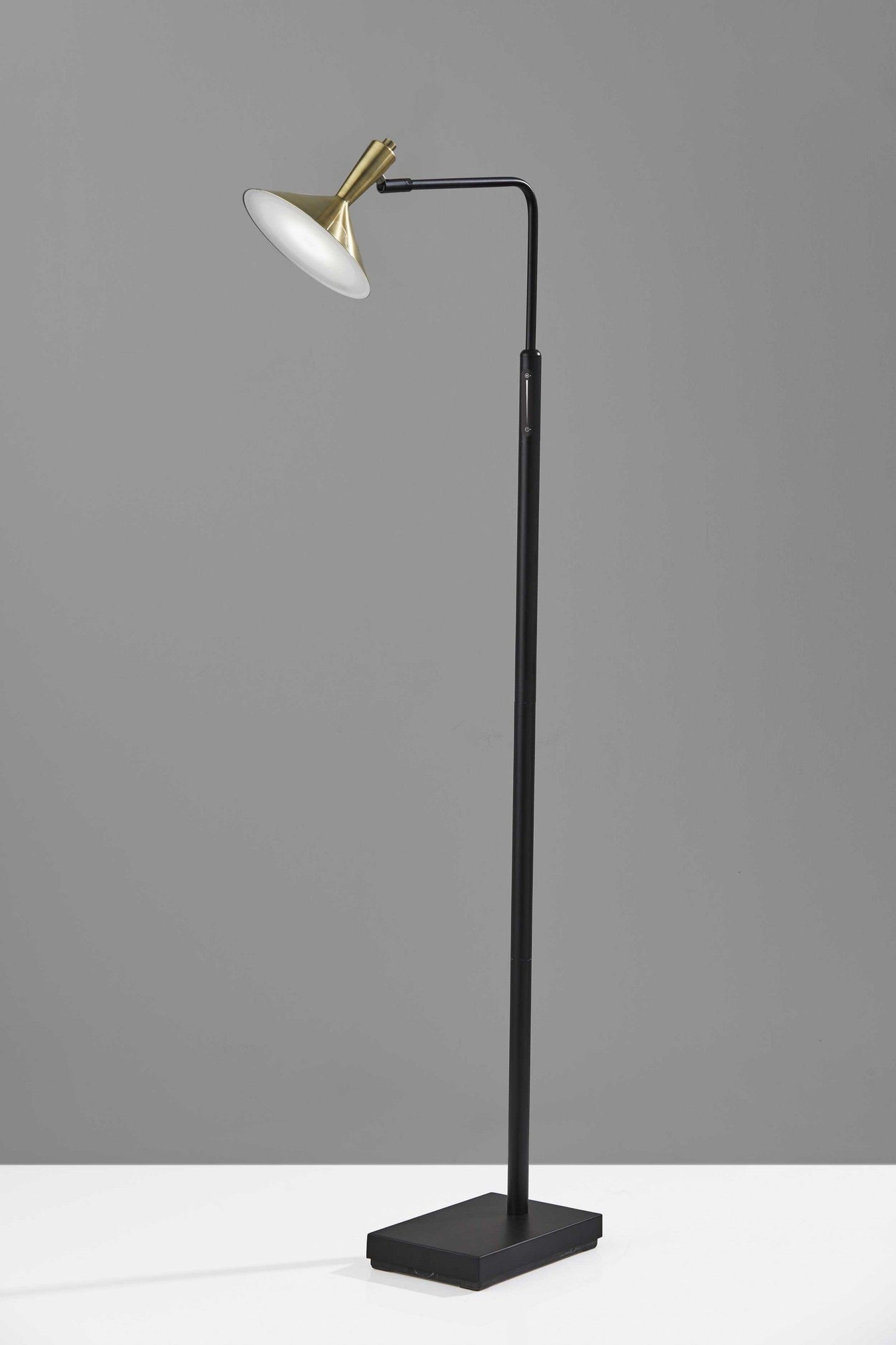 Adjustable Brass Spotlight LED Floor Lamp in Black Metal - AFS