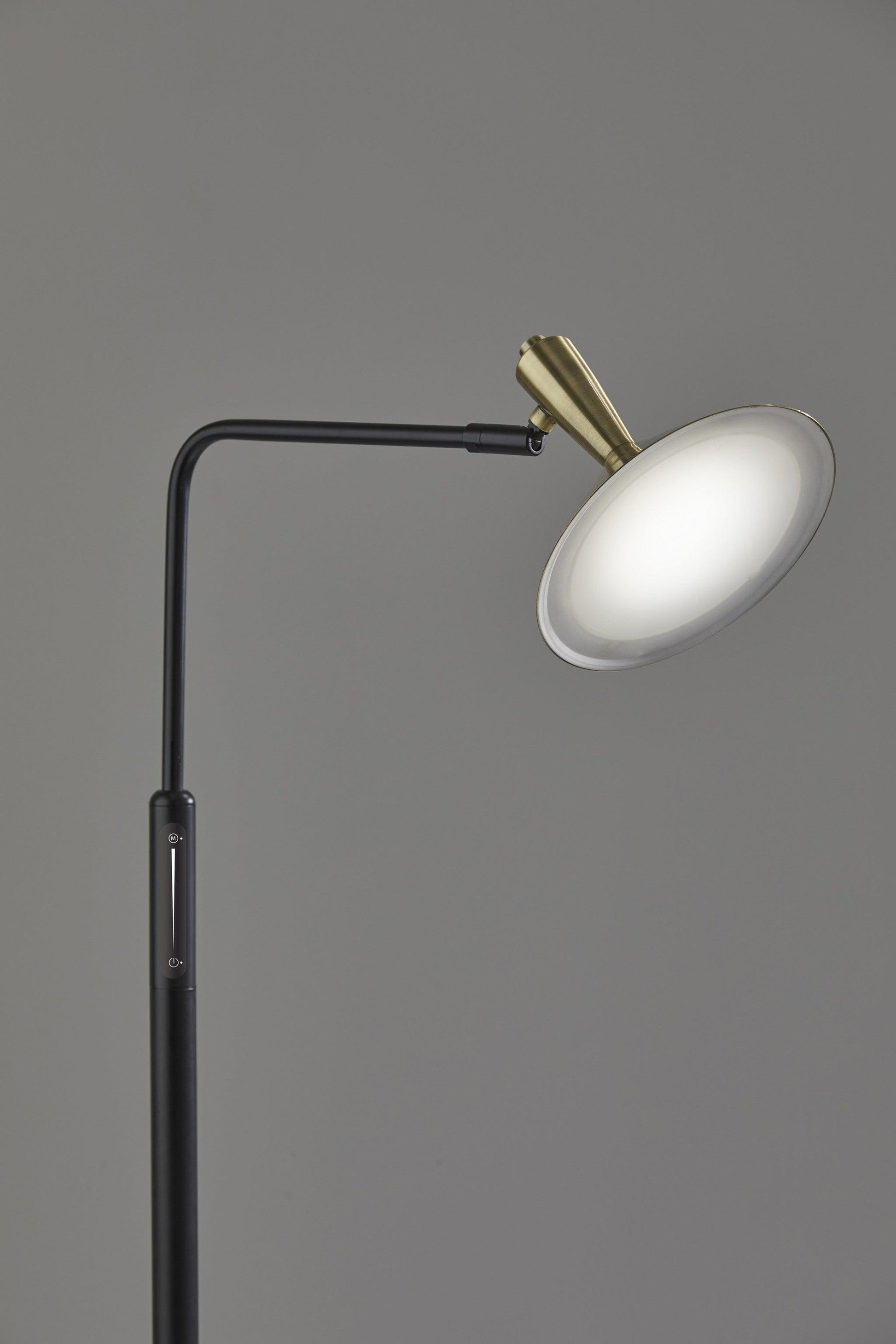 Adjustable Brass Spotlight LED Floor Lamp in Black Metal - AFS