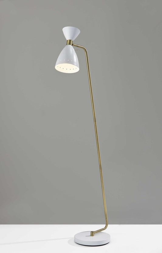 Brass Cinch Floor Lamp in White Metal - AFS