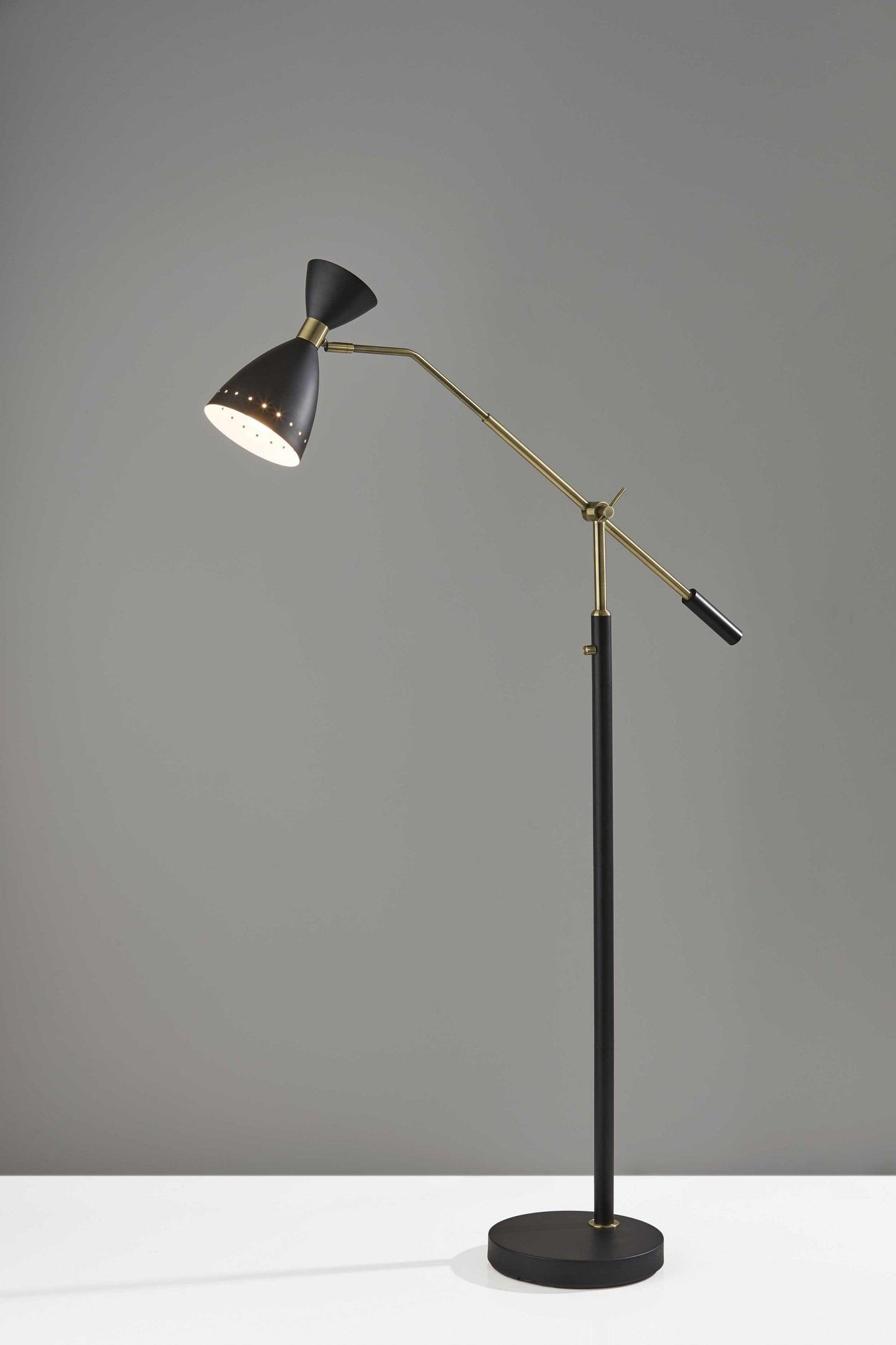 Brass Cinch Black Metal Adjustable Floor Lamp - AFS