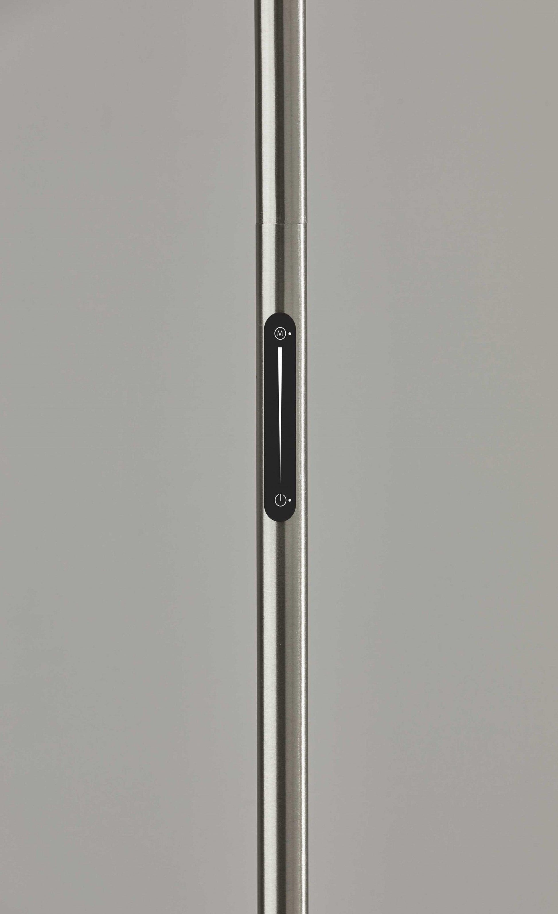 Futuristic Brushed Steel Metal LED Torchiere - AFS