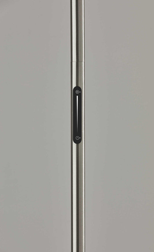 Futuristic Brushed Steel Metal LED Torchiere - AFS