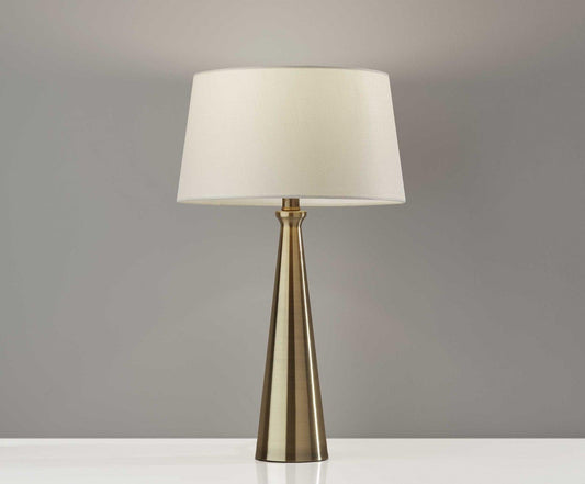 Set of 2 Contemporary Tapered Brass Metal Table Lamps - AFS