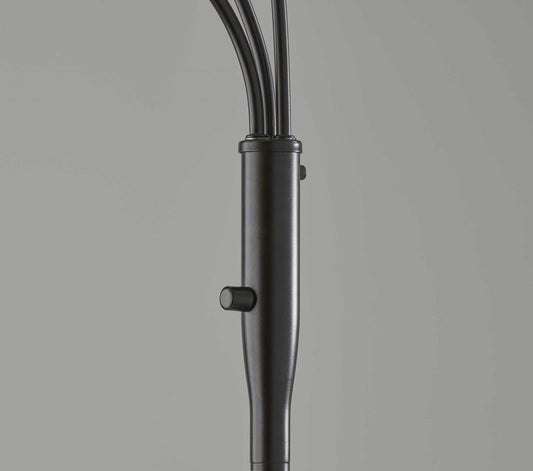 Three Light Adjustable Arm Dark Bronze Floor Lamp - AFS