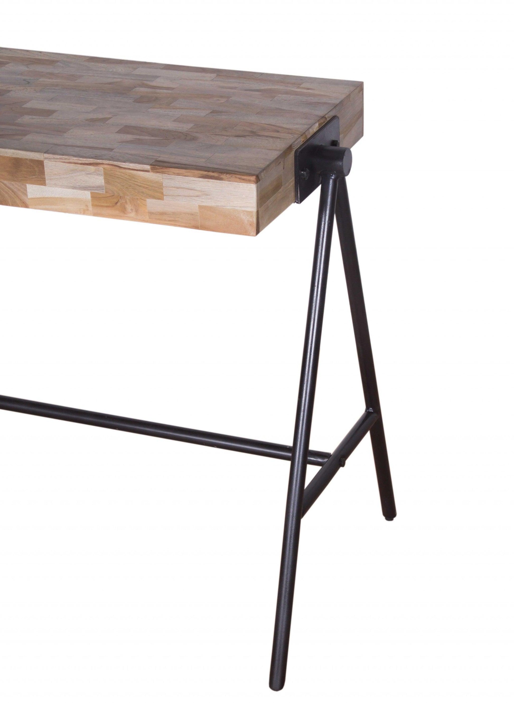 Boho Natural Narrow A Frame Wood Table Desk - AFS