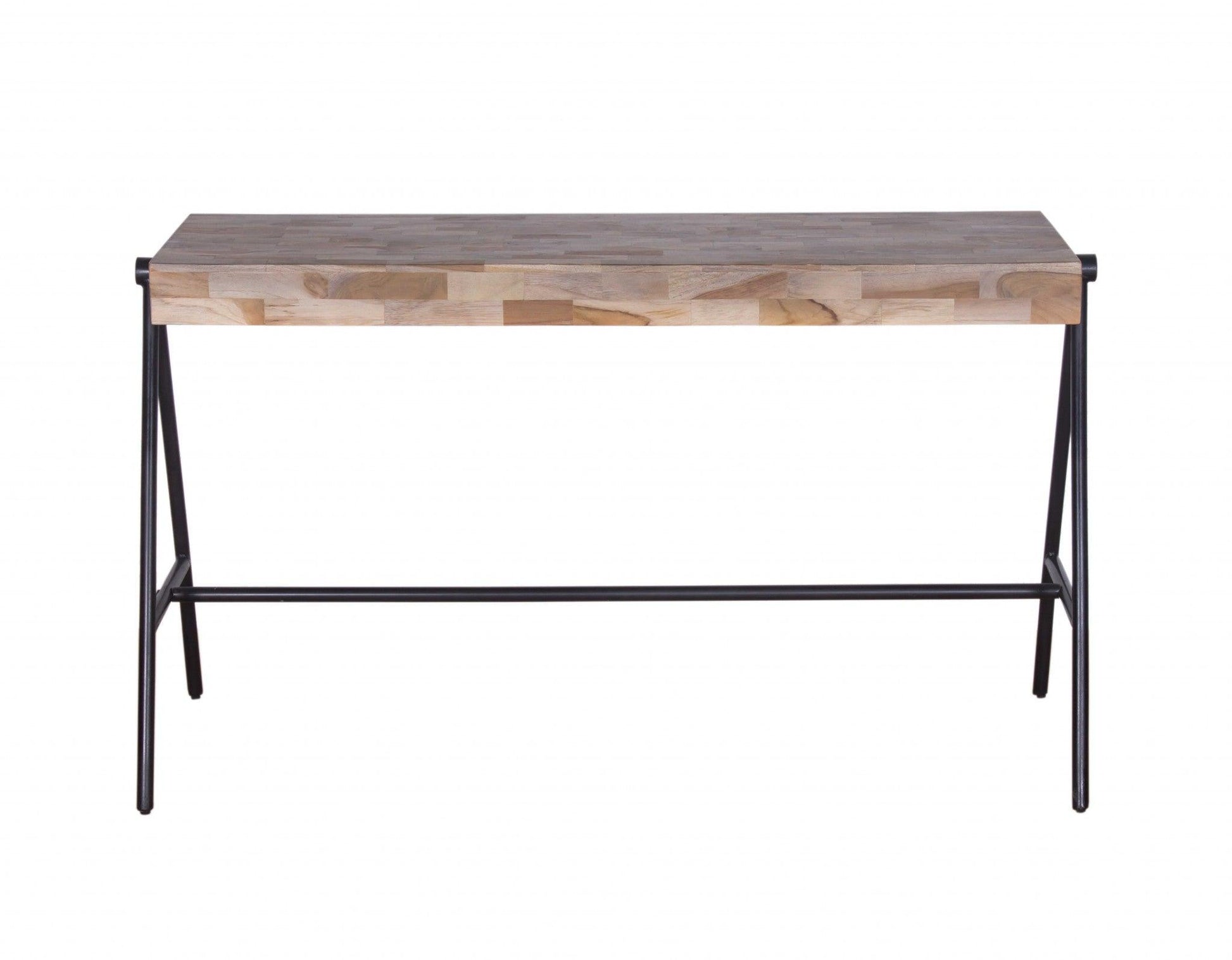 Boho Natural Narrow A Frame Wood Table Desk - AFS