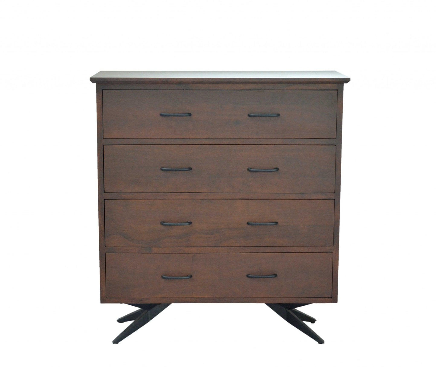 Brown Black Wood Metal Bedroom Chest - AFS