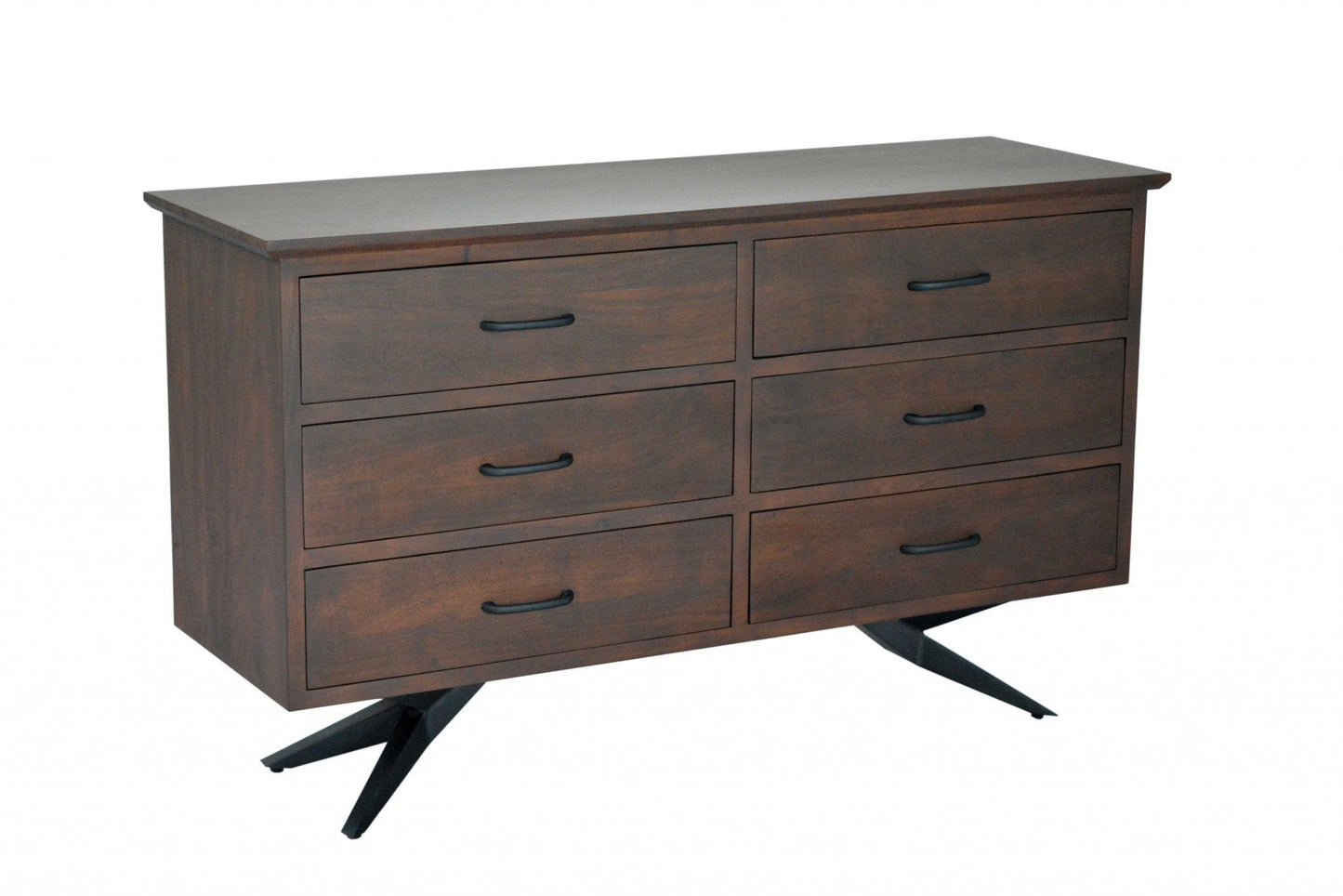 Brown and Black Wood Metal Bedroom Dresser - AFS