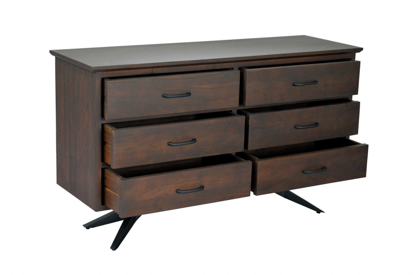 Brown and Black Wood Metal Bedroom Dresser - AFS