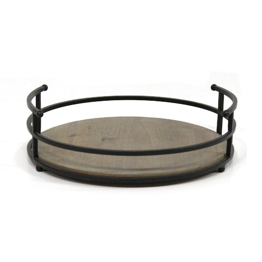 12 Round Metal Frame & Wood Tray - AFS