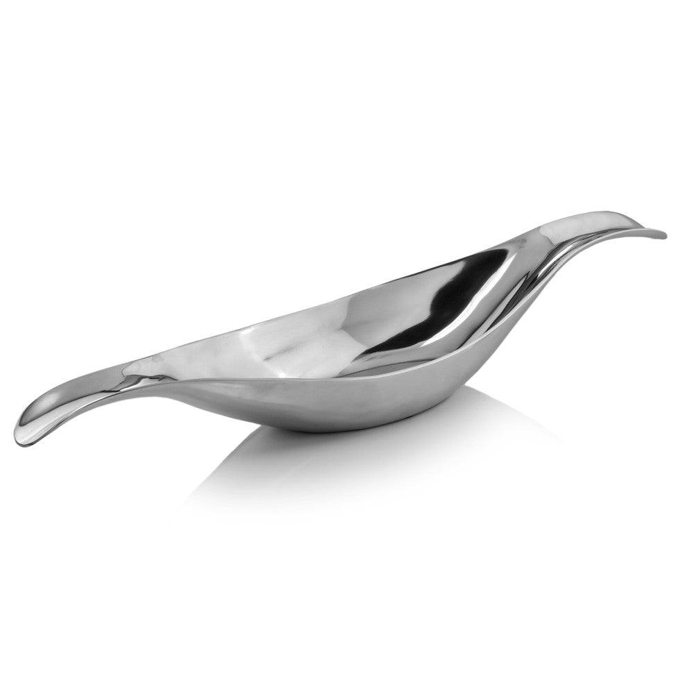 8" X 34.5" X 5.5" Silver Aluminum Long Wavy Bowl - AFS