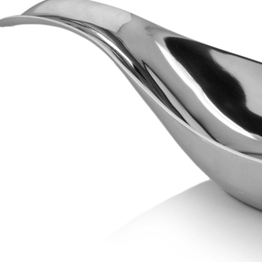 8" X 34.5" X 5.5" Silver Aluminum Long Wavy Bowl - AFS