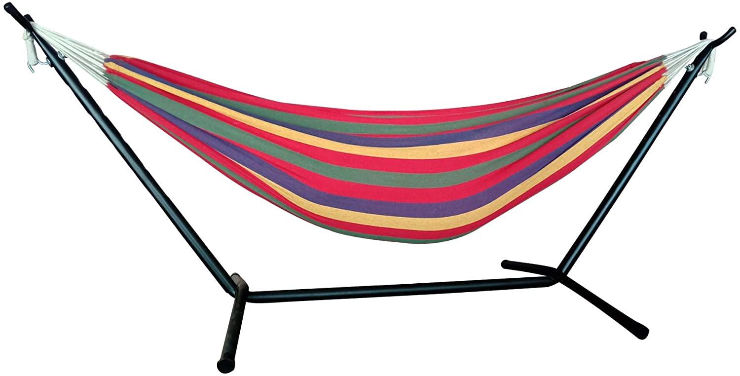 Tropical Stripe Double Classic 2 Person Hammock with Stand - AFS