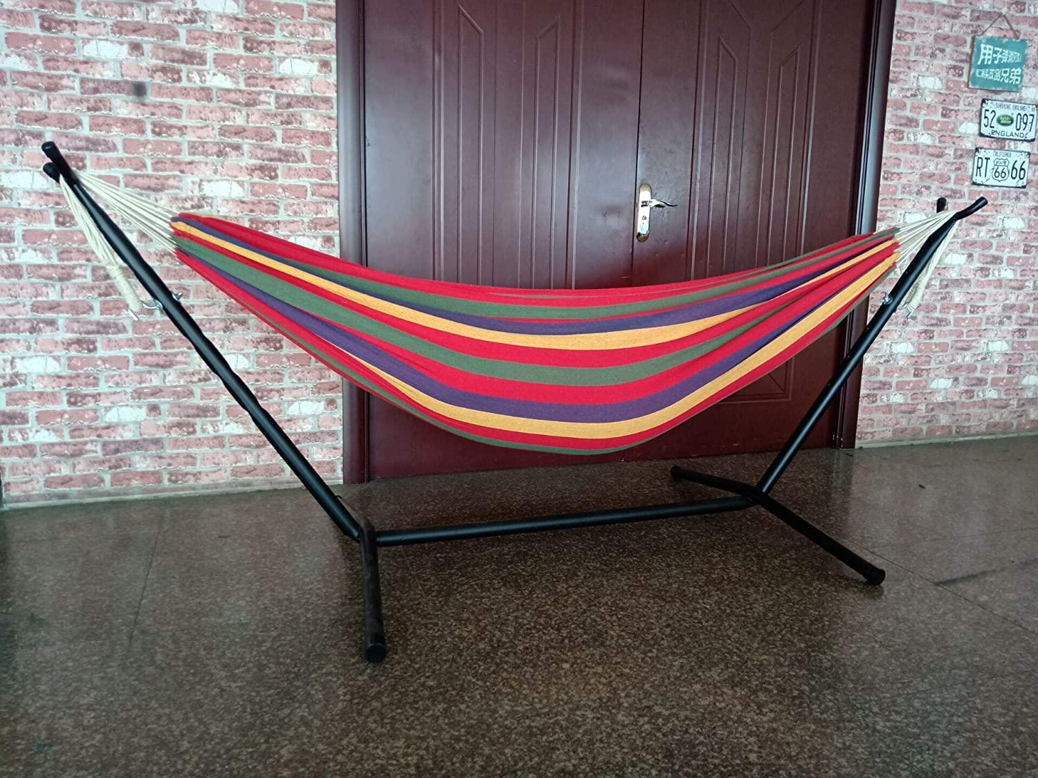 Tropical Stripe Double Classic 2 Person Hammock with Stand - AFS