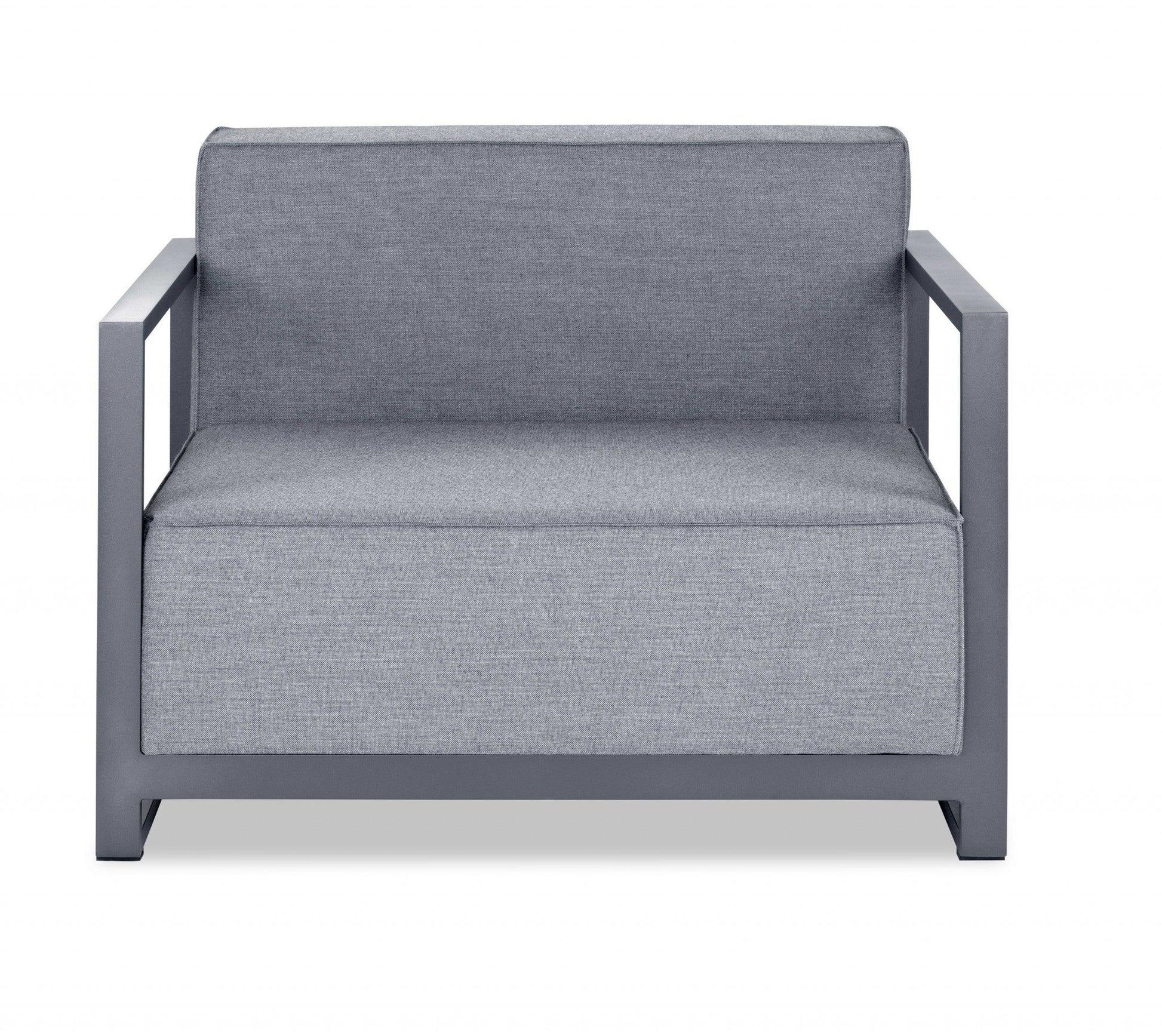 29 X 39 X 41 Gray Aluminum Armchair - AFS