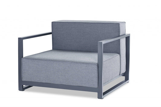 29 X 39 X 41 Gray Aluminum Armchair - AFS