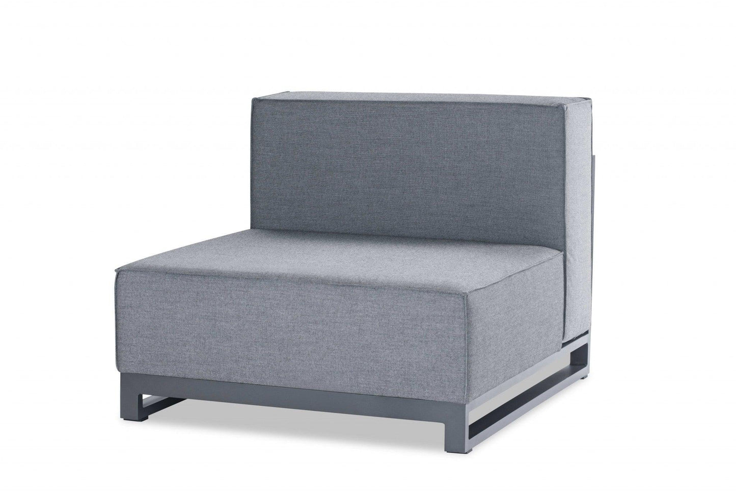 29 X 35 X 41 Gray Aluminum Modular Armless Chair - AFS