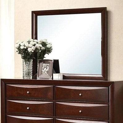 39" X 1" X 35" Espresso And Clear Glass Mirror - AFS