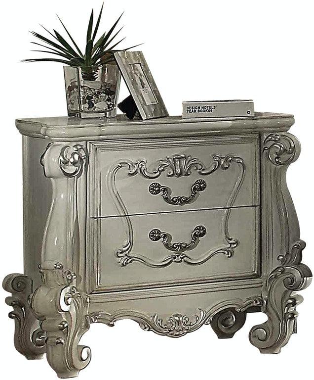 35" X 23" X 31" Bone White Wood Nightstand - AFS