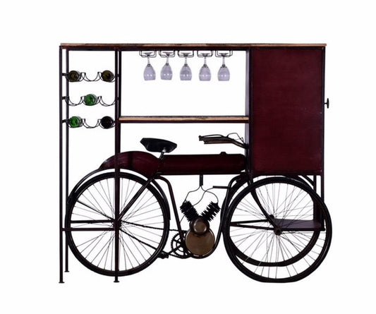 17" X 58.5" X 67.5" Maroon Tricycle Delivery Bar - AFS